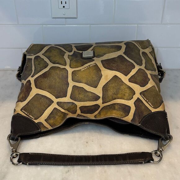 Dooney & Bourke Bag Purse Handbag Leather Animal Giraffe Pattern Large Shoulder - Picture 12 of 16